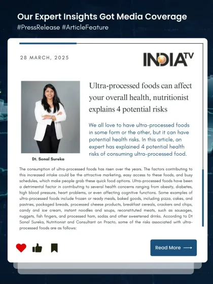 Our expertise is recognized by leading media outlets. Here's a feature from IndiaTV where we discuss the health risks associated with ultra-processed foods, reinforcing our commitment to promoting real, whole-food-based nutrition.
