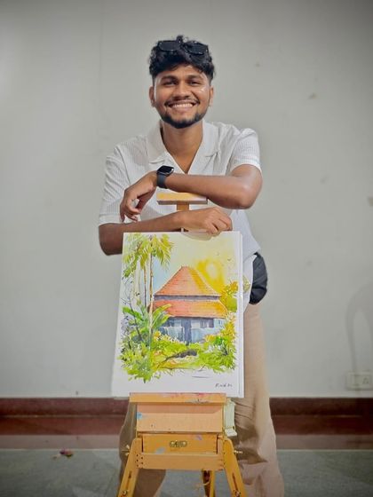 Me after giving a watercolor demo. It was a dream come true to share my passion with such a large and enthusiastic crowd.