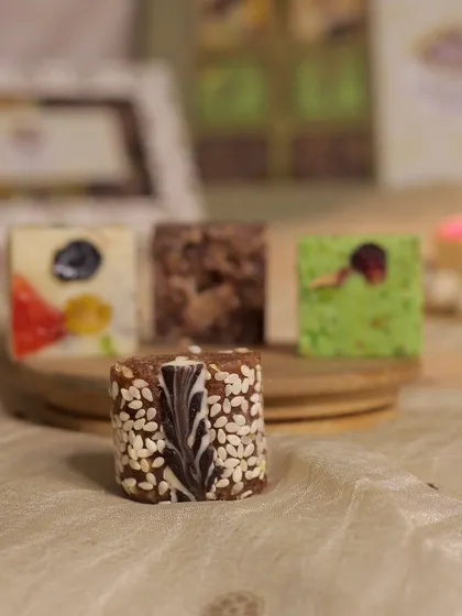 The Dates & Peanut fudge is a wholesome and delicious option, combining natural sweetness with a nutty crunch.