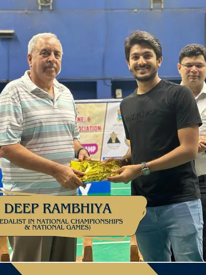 National Games medalist Deep Rambhiya being honored at our academy, showcasing the pathway to success for our young athletes.