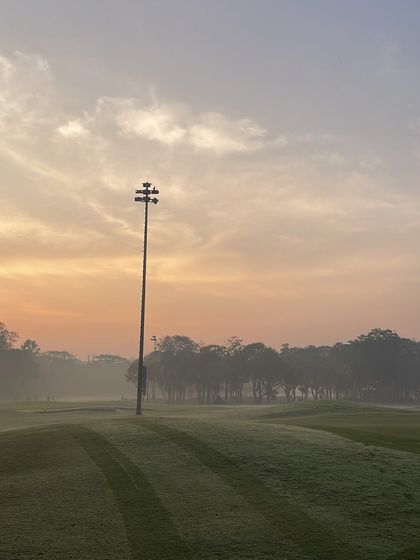 The first light of day reveals the freshly prepared fairway. Playing on such well maintained courses is a privilege and an essential part of the premium coaching experience I offer.