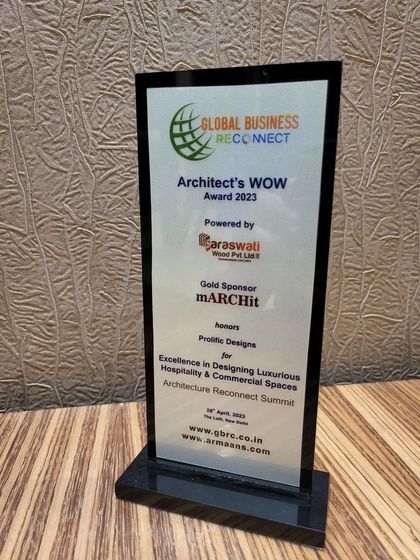 The Architect's WOW Award 2023 for Excellence in Designing Luxurious Hospitality & Commercial Spaces. We are proud to be honored for our contributions to commercial and hospitality design.