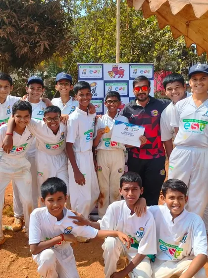 The full team celebrating Parth Rane's 'Man of the Match' performance. We win as a team and celebrate as a team.