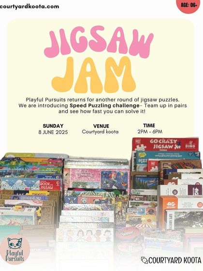 A promotional graphic for the Jigsaw Jam, part of our June calendar.
