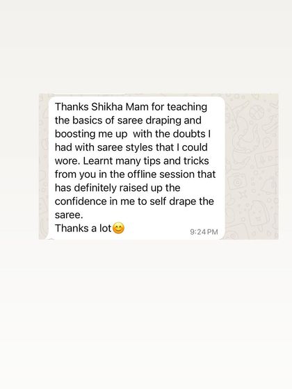 Shikha Agarwal - Personal Saree Draping Classes Words from My Wonderful Students photo 45