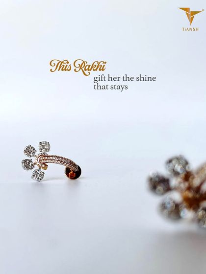 Make this Rakhi special for the one who always stands beside you. These delicate diamond floral studs are a shine that will always stay with her smile.