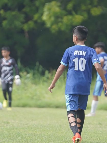 Our number 10, Ayan, on the move, looking to make an impact on the game.