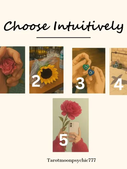 The selection page for the August "Pick a Pile" reading. Choose one of the five images intuitively to receive your message for the month.