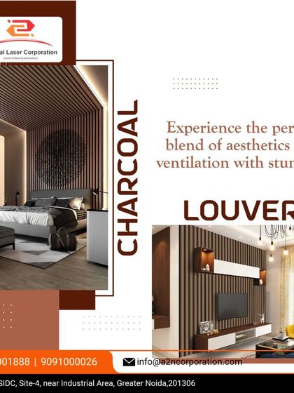 This image showcases our stunning charcoal louvers, which provide a perfect blend of aesthetics and ventilation. They can be used on walls or ceilings in bedrooms and living rooms to create a modern, textured look.