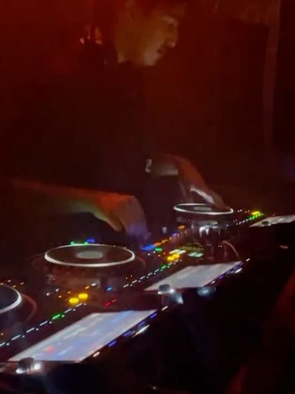 Another shot from the 'BUFFER' gig in Kochi, focused on the decks and the intense, dark atmosphere of the club.