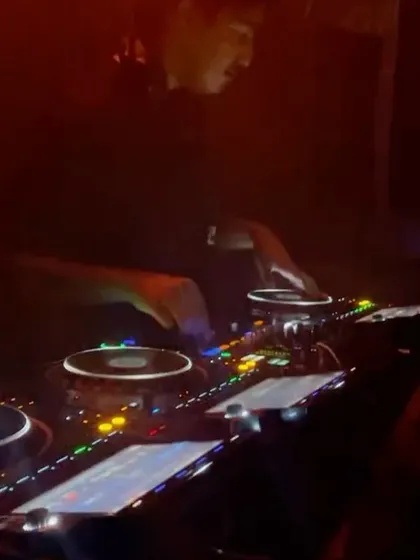 Another shot from the 'BUFFER' gig in Kochi, focused on the decks and the intense, dark atmosphere of the club.