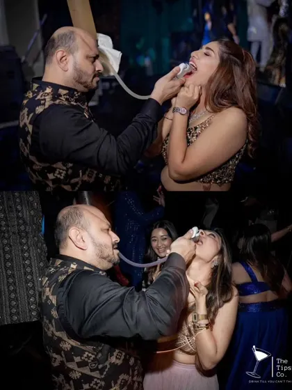 More fun with our shot dispenser. We believe in being part of the celebration, not just serving it. These moments of shared fun are what make an event truly special.