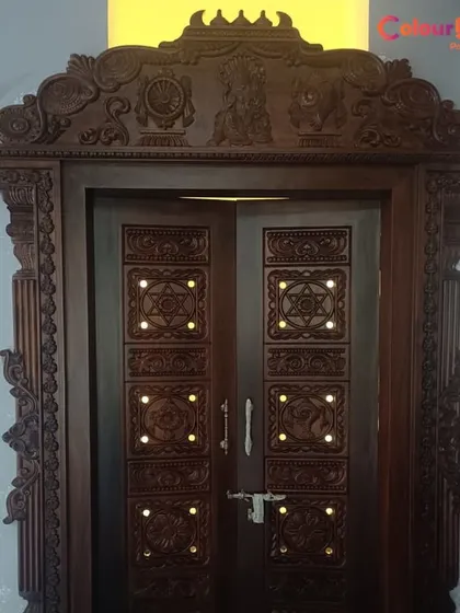 We provided a detailed hand polish for this intricately carved traditional pooja room door. Our wood polishing services restore and protect delicate woodwork, bringing out the natural grain and ensuring a rich, lasting finish for cherished pieces.