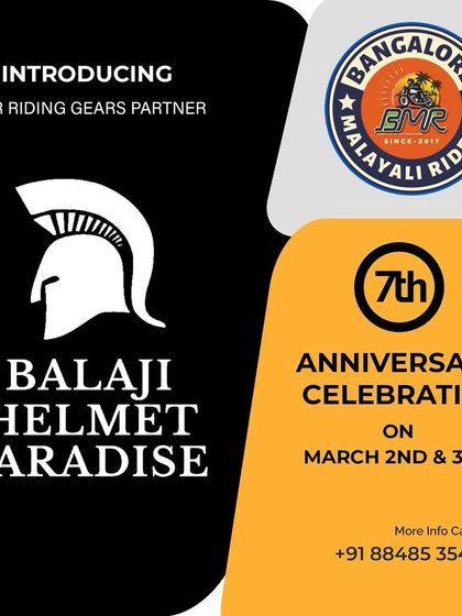 Safety first, always. We partnered with Balaji Helmet Paradise for our 7th anniversary to promote safe riding by ensuring our members have access to the best helmets and riding gear.