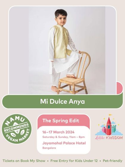 Mi Dulce Anya offers elegant ethnic wear for kids, like this charming vest and kurta set.