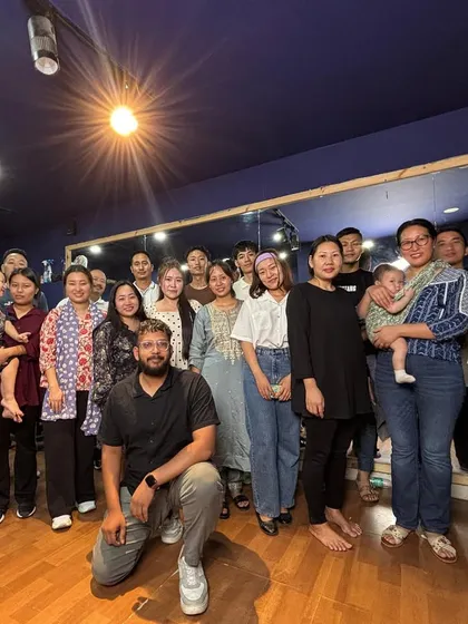 This is our MusiGo family. This photo was taken after a beautiful community recording session, showing the warmth and supportive spirit that defines our workshops and group classes for adults.