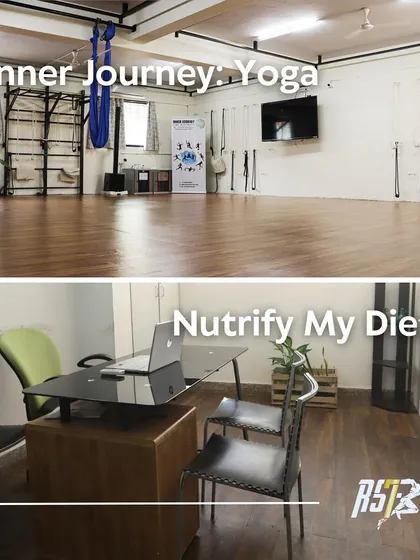 Our facility is a complete ecosystem. This image shows our in-house partners for specialized yoga and nutrition counseling, providing a one-stop solution for athlete well-being.