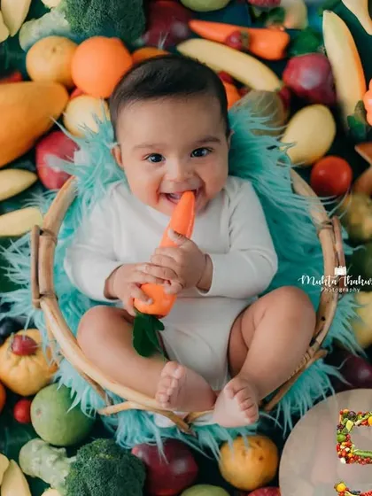Happy Holi from this little one. The colorful fruits and veggies were a perfect way to celebrate the festival of colors in a safe and healthy way.