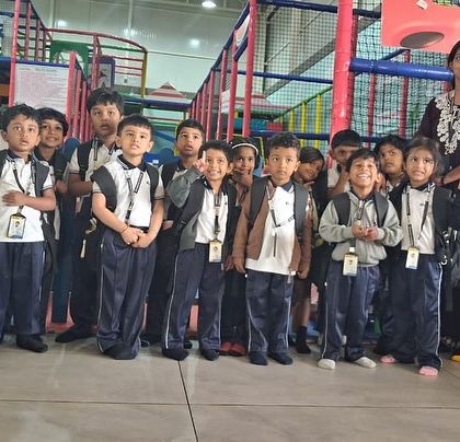 This class photo captures the excitement of a school trip to our play zone. I ensure that group visits are well-organized, safe, and packed with adventure for every student.