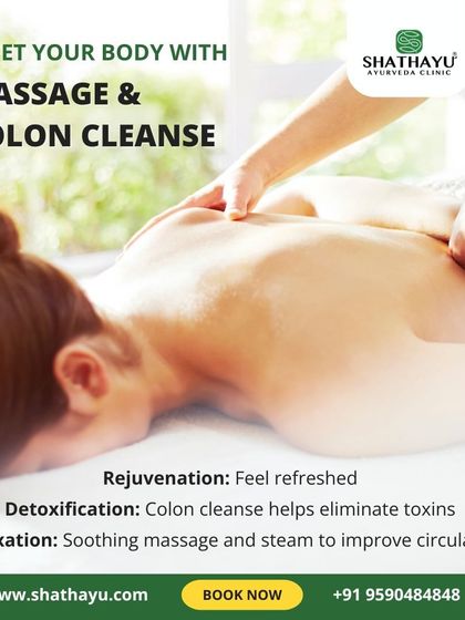 Reset your body with a combination of soothing massage and a colon cleanse. This therapy offers rejuvenation by eliminating toxins and relaxation by improving circulation, leaving you feeling completely refreshed.