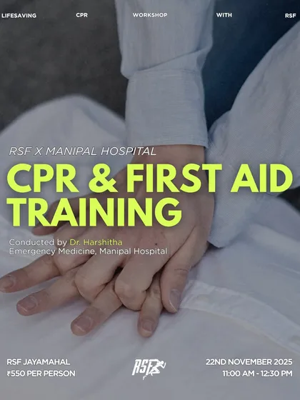We believe every coach and community member should have lifesaving skills. This poster announces our hands-on CPR and First Aid workshop, designed to teach participants how to respond confidently and effectively in an emergency.