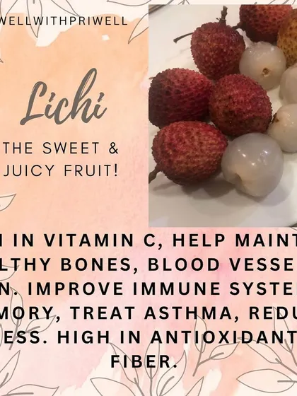 Lichi is a sweet and juicy summer fruit that I absolutely love. It is rich in Vitamin C and fiber, helping to maintain healthy bones, improve the immune system, and even reduce stress.