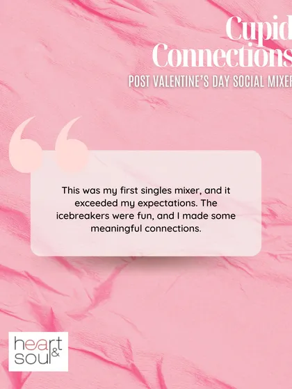 "This was my first singles mixer, and it exceeded my expectations." It's always wonderful to provide a positive first experience for those new to these events.