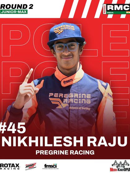 Nikhilesh Raju takes pole in the Junior Max qualifying for Round 2.