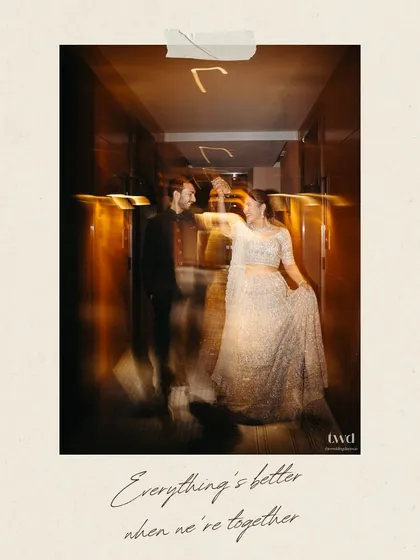 We love playing with light and motion to create artistic, dreamlike portraits. This is more than just a photo; it's a feeling, capturing the beautiful blur of a perfect night spent together.
