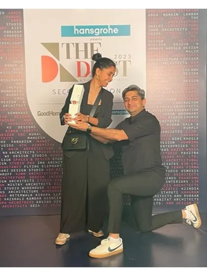 A candid moment from the D-List 2023 awards ceremony, capturing the joy and camaraderie of the event.