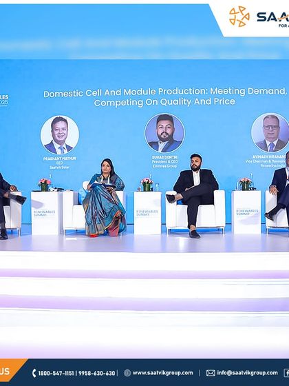 Our CEO, Mr. Prashant Mathur, speaking at the Mercom India Renewables Summit 2025, highlighting the need to fortify India’s domestic manufacturing base for a self-reliant solar future.