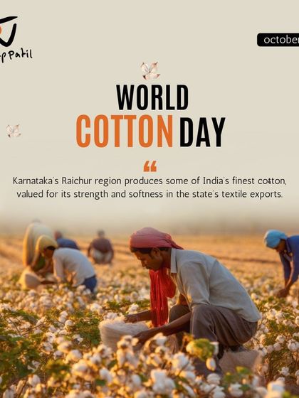 A post for World Cotton Day, honoring Karnataka's rich cotton legacy, especially from the Raichur region. Our farmers and artisans are the custodians of this sustainable craft.