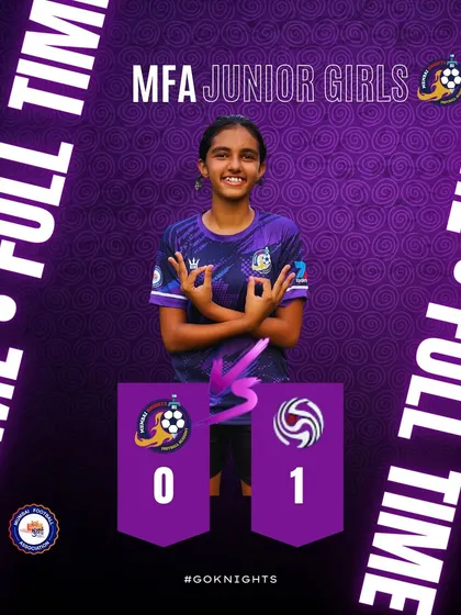 The final match result of the MFA Junior Girls league, where we secured the runners-up position.