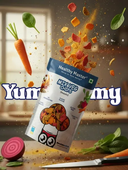 See the goodness of real vegetables burst out of the pack. Our Mix Veg Chips are made with real carrots, spinach, and beetroot, vacuum fried with 75% less oil to give you a crunchy, guilt free snack that's full of flavor.