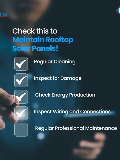 To maximize your solar investment, we follow a detailed maintenance checklist. This includes regular cleaning, damage inspections, energy production analysis, and professional checks of all wiring and connections to keep your system in top condition.