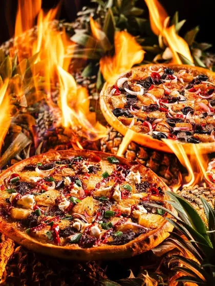 A conceptual shoot for Hundo Pizza, where we set their pizzas ablaze to match their "hell" theme. This kind of dramatic, high-concept food photography is designed to stop the scroll and create a memorable brand identity that goes beyond just the product.