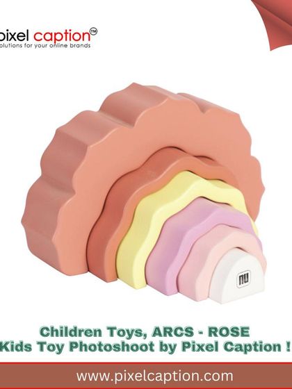 A branded image of a 'Rose' arch stacker wooden toy. This type of graphic is perfect for catalogs and online store category pages.