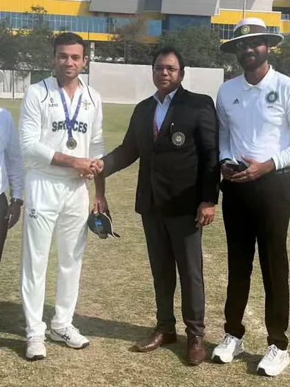 Rajat Paliwal celebrating his 19th First-Class century during a Ranji Trophy match. This level of consistent performance is what we strive to instill in all our players.