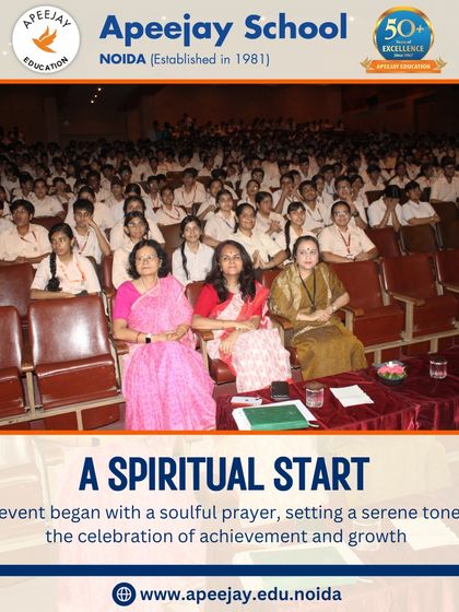 The Scholar Badge Ceremony began with a soulful prayer, setting a serene tone for a celebration of academic achievement and personal growth for students of Classes 6 to 11.