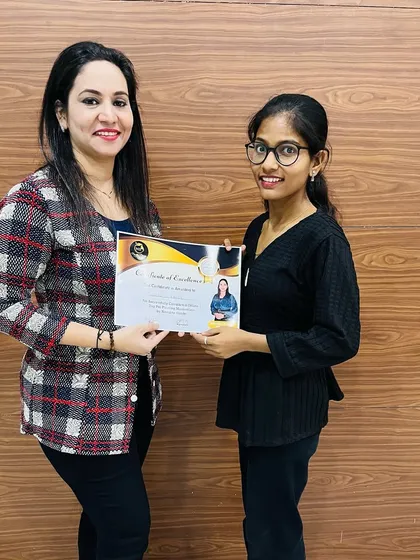 A young and talented graduate from our saree masterclass. It's wonderful to see students of all ages pursuing their passion.