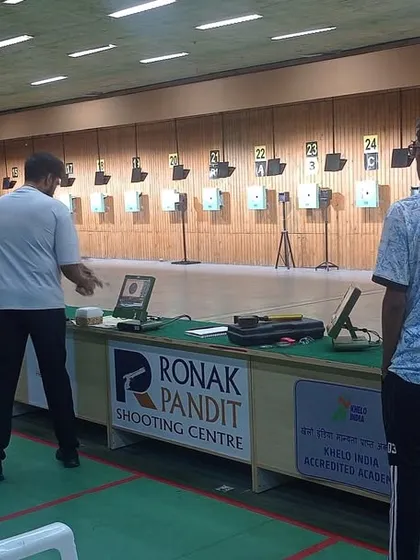 Our shooters are seen here mastering their aim at our Khelo India accredited shooting range. We provide state-of-the-art facilities and expert coaching to prepare them for state and national level competitions.