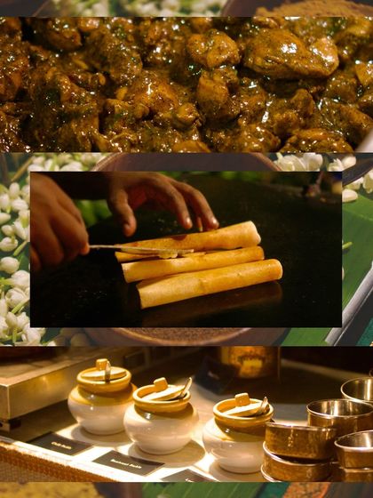 For a special Diwali event, I collaborated with the chefs from The Bangala in Karaikudi to create an authentic Chettinad feast. This collage shows some of the traditional dishes we prepared.
