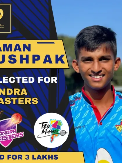 Naman Pushpak joins the Bandra Blasters after being sold for 3 Lakhs in the T20 Mumbai league.