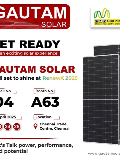 We are all set to shine at RenewX 2025 in Chennai. Visit us at Booth No. A63 to talk about power, performance, and the potential of our cutting-edge solar solutions.
