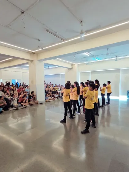 Our junior students performing for a packed house of proud parents at our studio presentation. It's a stepping stone to the big stage.