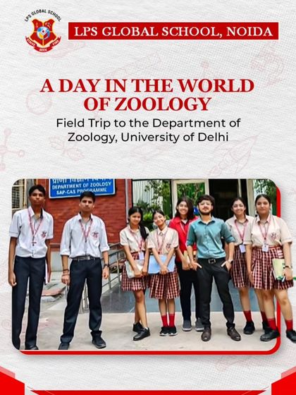 A poster announcing "A Day in the World of Zoology," a field trip for our Biology students to the University of Delhi.