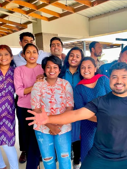 A great group photo after a fun corporate Zumba session. It's a fantastic way to build team morale and get everyone moving and smiling.