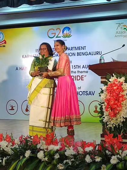 A moment of felicitation after our performance. We are always grateful for the appreciation and encouragement we receive.