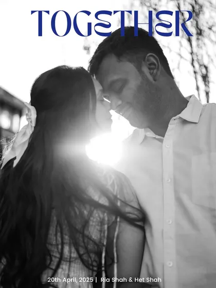 A romantic black and white close-up, perfect for a "1 Month to Go" countdown announcement.