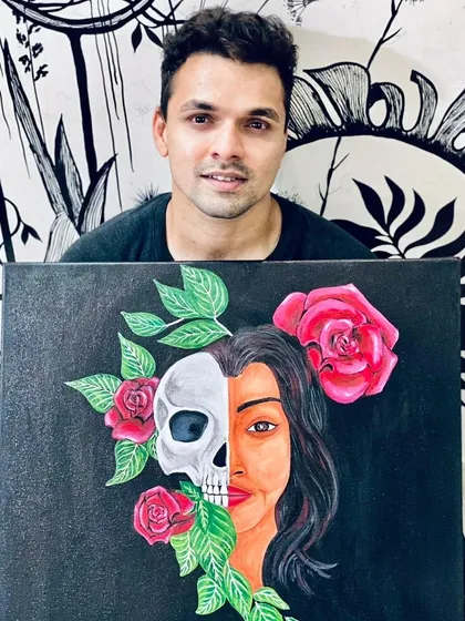 This piece explores themes of life and mortality, showing the deeper, more conceptual side of art. I believe art is a powerful tool for self expression, and I encourage my students to explore ideas that are meaningful to them.